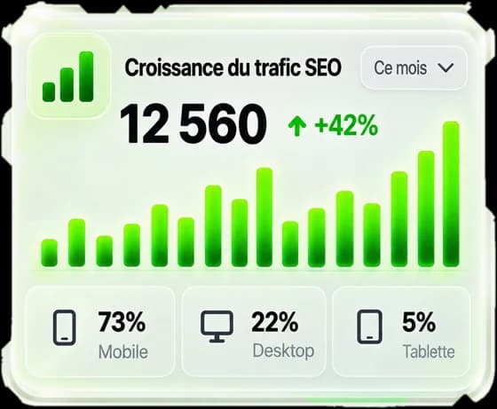 Tableau de croissance du trafic SEO